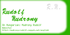 rudolf mudrony business card